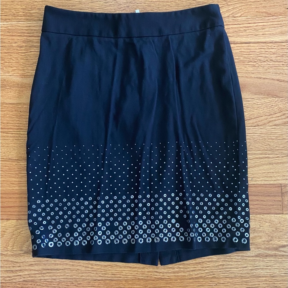 Grace Elements Skirt Women’s 2 Black Studded Embellishments Pencil Skirt